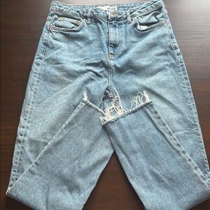 Topshop Blue Straight Leg Jeans